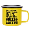 Metallic enamel MATT Yellow cup 360ml