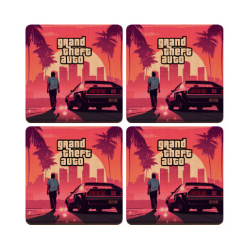 GTA (grand theft auto), ΣΕΤ x4 Σουβέρ ξύλινα τετράγωνα plywood (9cm)