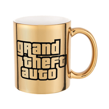 GTA (grand theft auto), Mug ceramic, gold mirror, 330ml