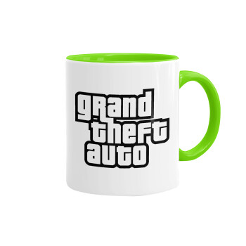 GTA (grand theft auto), Mug colored light green, ceramic, 330ml