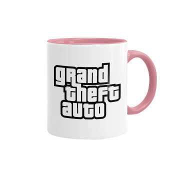 GTA (grand theft auto), Κούπα χρωματιστή ροζ, κεραμική, 330ml