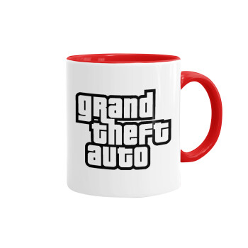 GTA (grand theft auto), Κούπα χρωματιστή κόκκινη, κεραμική, 330ml