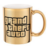 Mug ceramic, gold mirror, 330ml