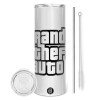 Tumbler stainless steel 600ml, with metal straw & cleaning brush