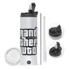 Travel Tumbler θερμό με διπλό καπάκι, μεταλλικό καλαμάκι και βούρτσα καθαρισμού (Ανωξείδωτο 304 Food grade, BPA free, 600ml)