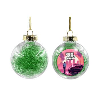 GTA (grand theft auto), Χριστουγεννιάτικη μπάλα δένδρου διάφανη με πράσινο γέμισμα 8cm