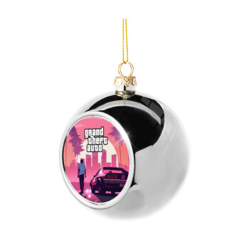 GTA (grand theft auto), Silver 8cm Christmas tree ball ornament