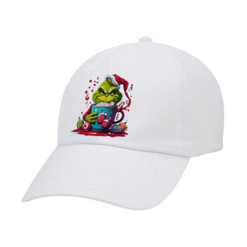 Giggling Grinchy Galore, Καπέλο Ενηλίκων Baseball Λευκό 5-φύλλο (POLYESTER, ΕΝΗΛΙΚΩΝ, UNISEX, ONE SIZE)