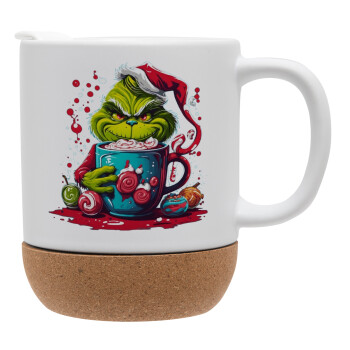 Giggling Grinchy Galore, Ceramic coffee mug Cork (MAT), 330ml (1pcs)