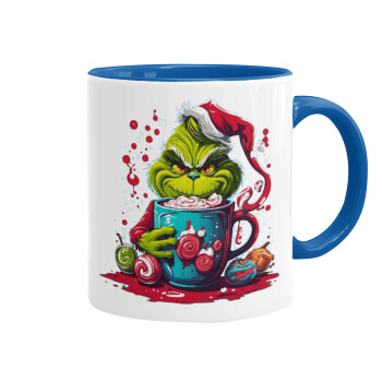 Giggling Grinchy Galore, Mug colored blue, ceramic, 330ml