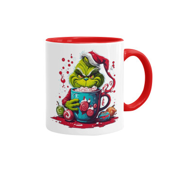 Giggling Grinchy Galore, Mug colored red, ceramic, 330ml