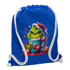 Backpack pouch GYMBAG Blue, with pocket (40x48cm) & thick cords