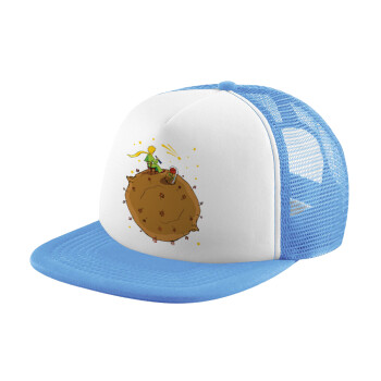 The Little prince planet, Child's Soft Trucker Hat with Blue/White Mesh (POLYESTER, CHILD, ONE SIZE)