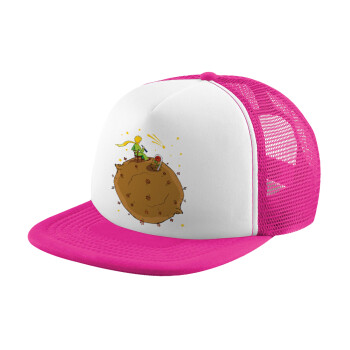 The Little prince planet, Καπέλο Ενηλίκων Soft Trucker με Δίχτυ Pink/White (POLYESTER, ΕΝΗΛΙΚΩΝ, UNISEX, ONE SIZE)
