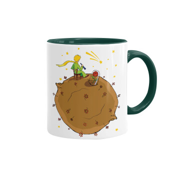The Little prince planet, Mug colored green, ceramic, 330ml