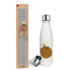 Easter candle, metallic white thermos bottle (500ml) & aromatic flat candle (30cm) (GRAY)