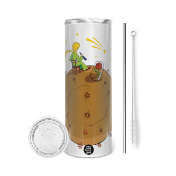 The Little prince planet, Eco friendly stainless steel tumbler 600ml, with metal straw & cleaning brush