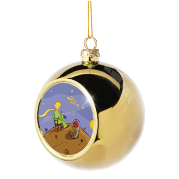 The Little prince planet, Golden Christmas tree ball ornament 8cm