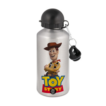 Woody cowboy, Metallic water jug, Silver, aluminum 500ml