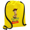 Backpack pouch GYMBAG Yellow, with pocket (40x48cm) & thick cords