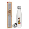 Easter candle, metallic white thermos bottle (500ml) & aromatic flat candle (30cm) (GRAY)