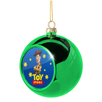 Woody cowboy, Χριστουγεννιάτικη μπάλα δένδρου Πράσινη 8cm