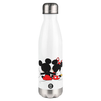 mickey and minnie hags, Metal mug thermos White (Stainless steel), double wall, 500ml