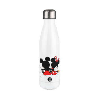 mickey and minnie hags, Metal mug thermos White (Stainless steel), double wall, 500ml