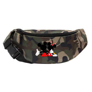 mickey and minnie hags, Unisex waist bag (banana) in Jungle camouflage color with 2 pockets