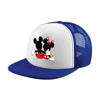 mickey and minnie hags, Καπέλο Ενηλίκων Soft Trucker με Δίχτυ Blue/White (POLYESTER, ΕΝΗΛΙΚΩΝ, UNISEX, ONE SIZE)