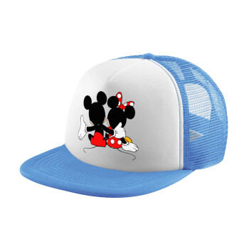 mickey and minnie hags, Καπέλο παιδικό Soft Trucker με Δίχτυ ΓΑΛΑΖΙΟ/ΛΕΥΚΟ (POLYESTER, ΠΑΙΔΙΚΟ, ONE SIZE)