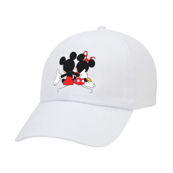 mickey and minnie hags, Καπέλο Ενηλίκων Baseball Λευκό 5-φύλλο (POLYESTER, ΕΝΗΛΙΚΩΝ, UNISEX, ONE SIZE)