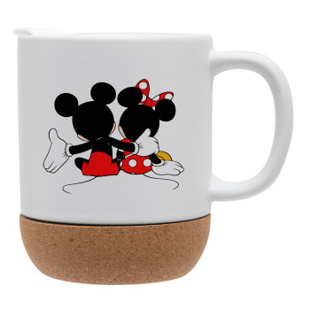 mickey and minnie hags, Ceramic coffee mug Cork (MAT), 330ml (1pcs)