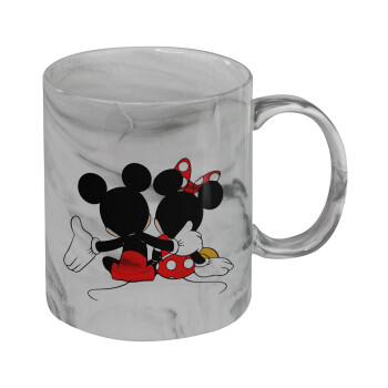 mickey and minnie hags, Mug ceramic marble style, 330ml