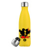 Yellow Stainless Steel Metallic Thermos, double-walled, 500ml