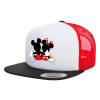 Καπέλο Ενηλίκων Foam Flat Snapback με Δίχτυ Μαύρο-Λευκό-Κόκκινο (POLYESTER, ΕΝΗΛΙΚΩΝ, UNISEX, ONE SIZE)