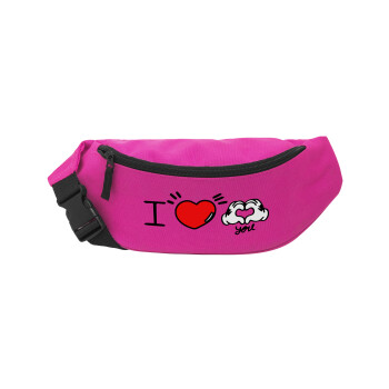 comics hands love, Unisex waist bag (banana) in PINK color with 2 pockets