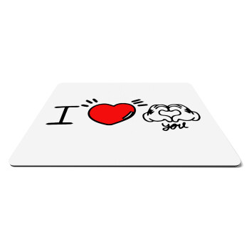 comics hands love, Mousepad rect 27x19cm