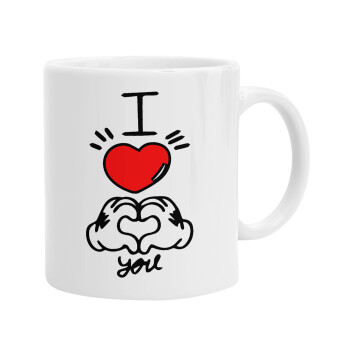 comics hands love, Ceramic coffee mug, 330ml (1pcs)