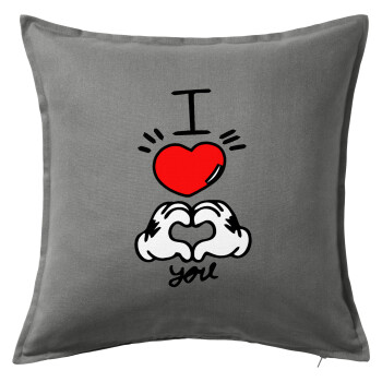 comics hands love, Sofa cushion Grey 50x50cm includes filling