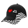 Adult Ultimate BLACK RACING Cap, (100% COTTON DRILL, ADULT, UNISEX, ONE SIZE)