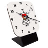 Quartz Wooden table clock with hands (10cm)