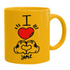 Ceramic coffee mug yellow, 330ml