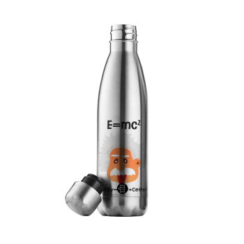 E=mc2 Energy = Milk*Coffe, Μεταλλικό παγούρι θερμός Inox (Stainless steel), διπλού τοιχώματος, 500ml