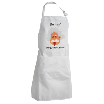 E=mc2 Energy = Milk*Coffe, Adult Chef Apron (with sliders and 2 pockets)