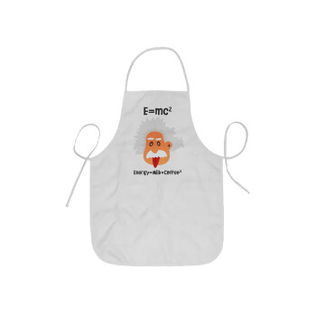 E=mc2 Energy = Milk*Coffe, Ποδιά Σεφ ολόσωμη κοντή  Παιδική (44x62cm)