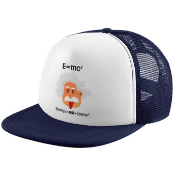 E=mc2 Energy = Milk*Coffe, Children's Soft Trucker Cap with Dark Blue/White Mesh (POLYESTER, CHILDREN, ONE SIZE)