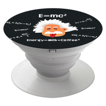 E=mc2 Energy = Milk*Coffe, Phone Holders Stand  White Hand-held Mobile Phone Holder