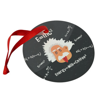 E=mc2 Energy = Milk*Coffe, Christmas ornament glass 9cm