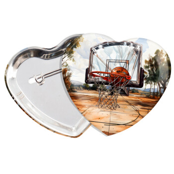 Basketball, Κονκάρδα παραμάνα καρδιά (57x52mm)